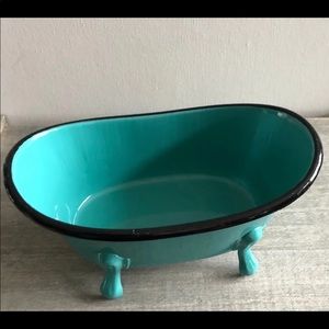 COPY - MINI TEAL METAL CLAWFOOT TUB